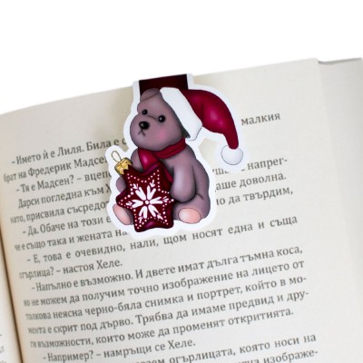 Магнитен книгоразделител Cozy Christmas Bear